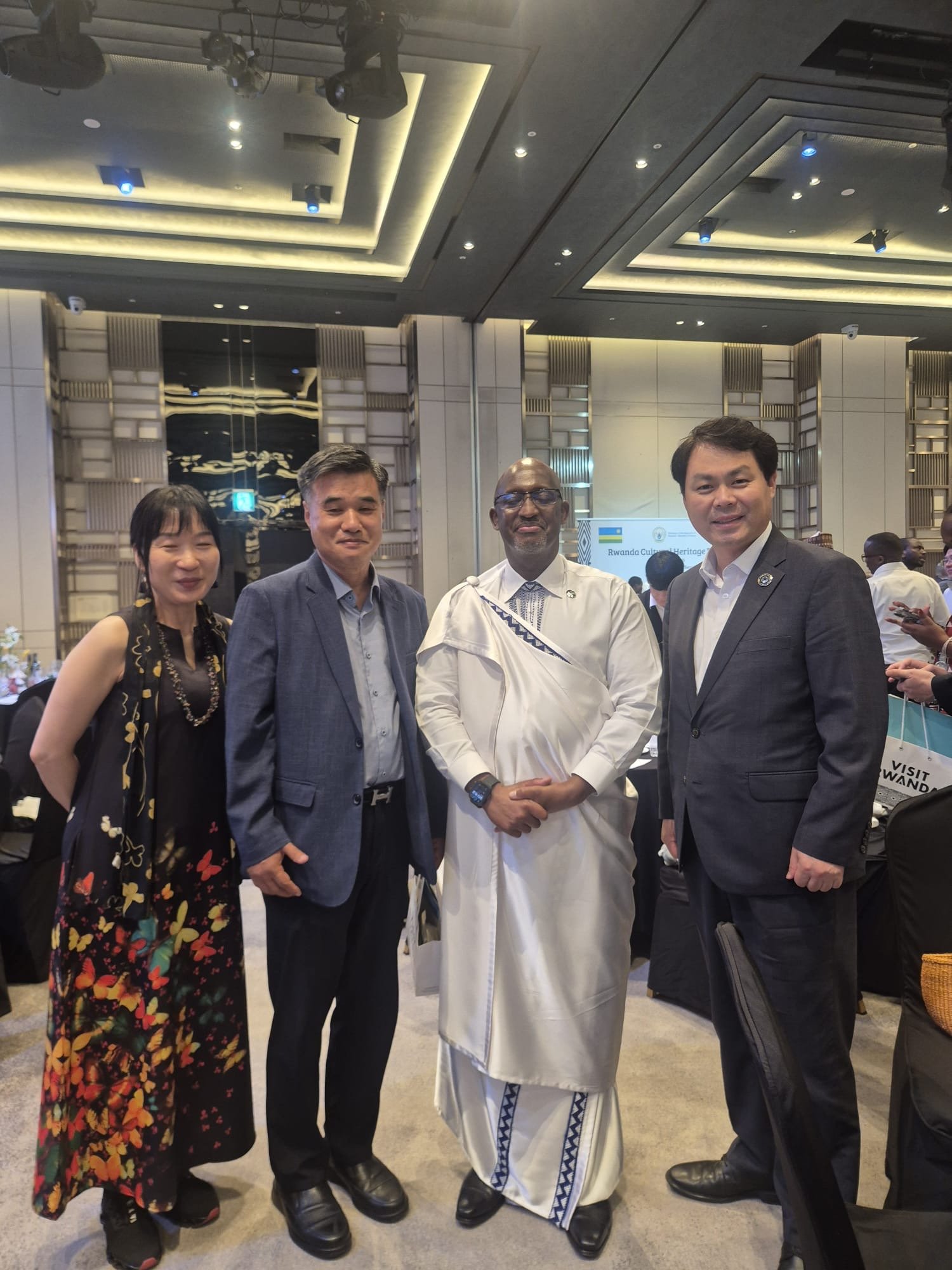 UAIT faculty member with guests at Rwanda Cultural Heritage Day 2026 in Seoul