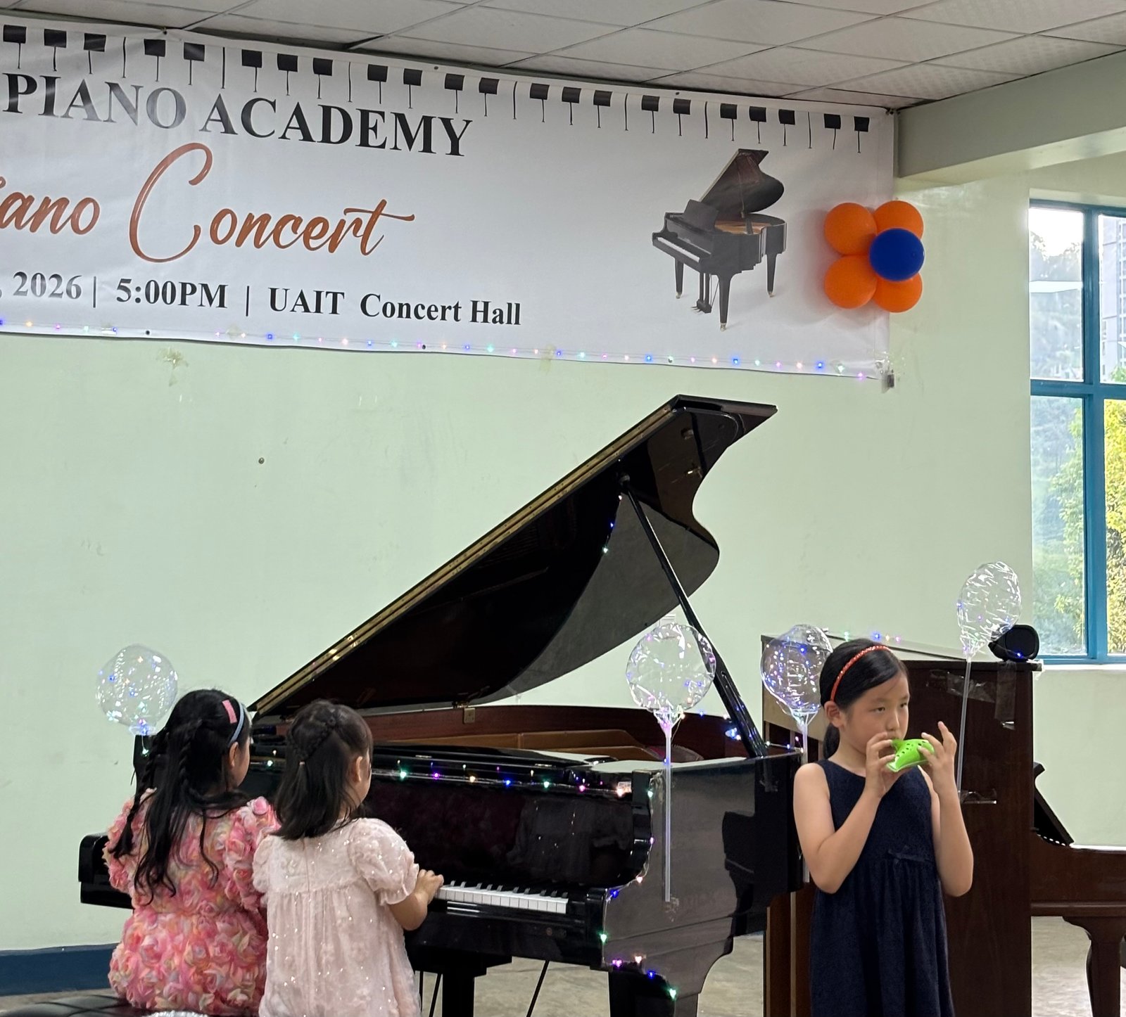 Young students enjoying backstage moments